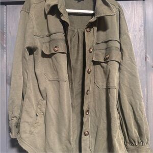 Umgee Green Utility Jacket Lightweight Cotton